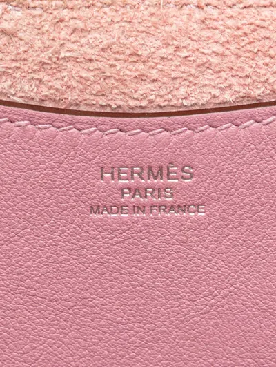 Pre-owned Hermes 2023 Clemence And Swift In The Loop 18 Handbag In Pink