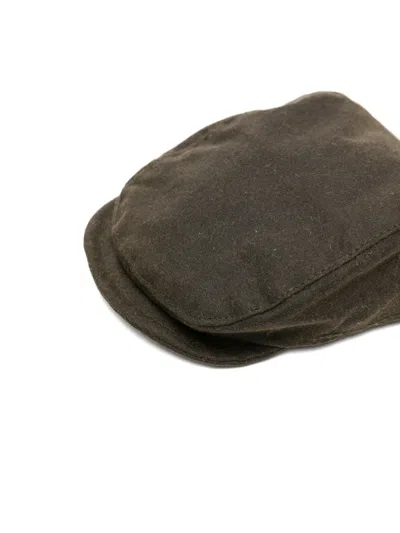 Barbour Logo-plaque Cotton Beret In Brown