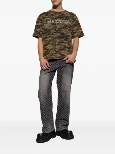 Misbhv Camouflage Printed T-shirt In Green