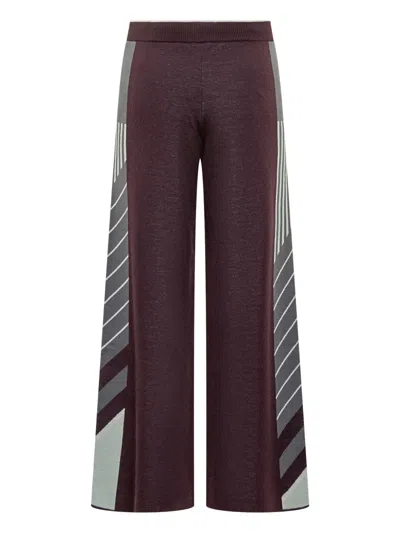 Casablanca "diagonal" Tennis Pants In Burgundy