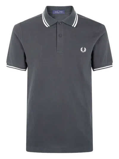 Fred Perry Logo-detail Polo Shirt In Gray