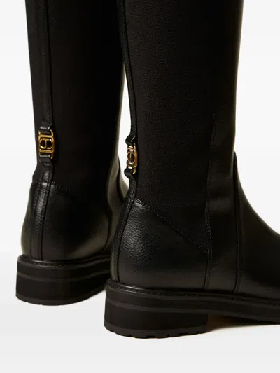 Twinset High Boots With Elastic In Black