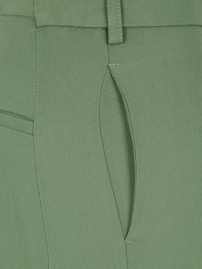 Semicouture Tailored Trousers With Pleats And Pockets In Green