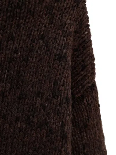 Lauren Manoogian Brown Handknit Paint Rollneck Sweater In Brown