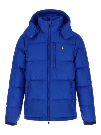 Polo Ralph Lauren Blue Polyester Down Jacket In Blue