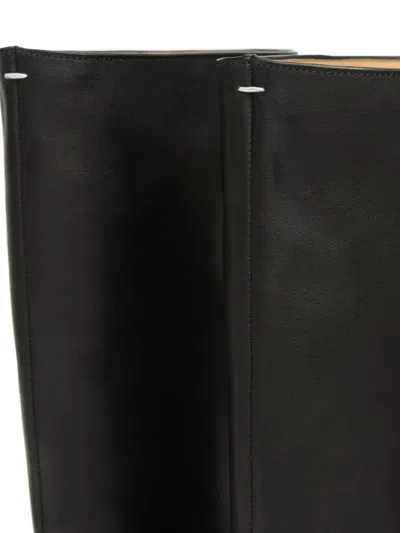 Maison Margiela Knee-high Tabi Boots Featuring Buckle Detail In Black