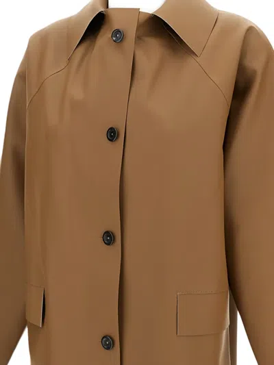Kassl Editions Button-down Trench Coat In Brown