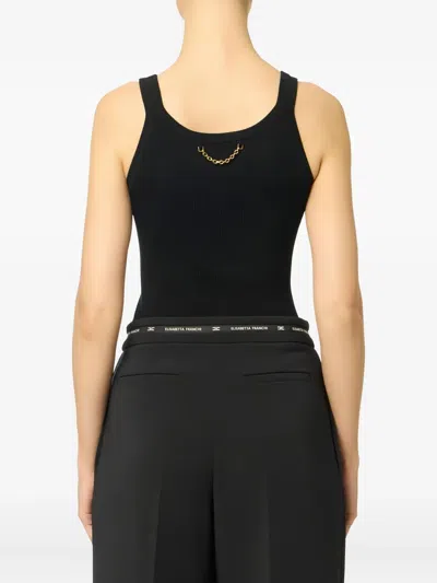 Elisabetta Franchi Sleeveless Top In Cotton In Black
