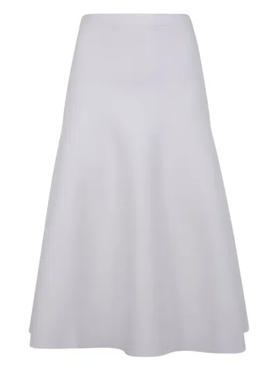 D Exterior D.exterior Merinos Double Flared Skirt In White