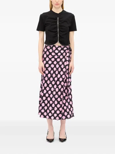 Msgm Wrap-effect Floral-print Midi Skirt In Multi
