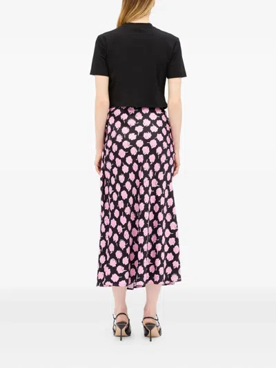 Msgm Wrap-effect Floral-print Midi Skirt In Multi