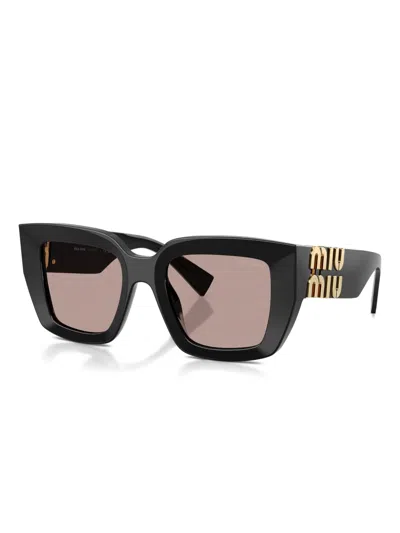 Miu Miu Eyewear Square Frame Sunglasses In Black