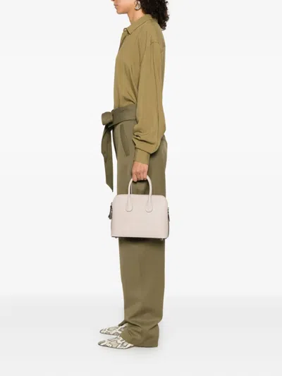 Valextra Mylogo Leather Tote Bag In Neutral