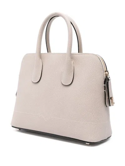 Valextra Mylogo Leather Tote Bag In Neutral