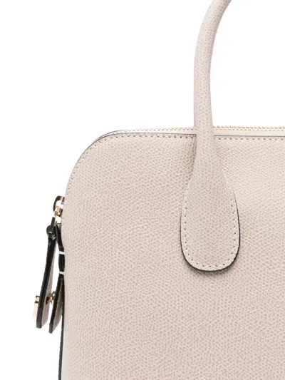 Valextra Mylogo Leather Tote Bag In Neutral