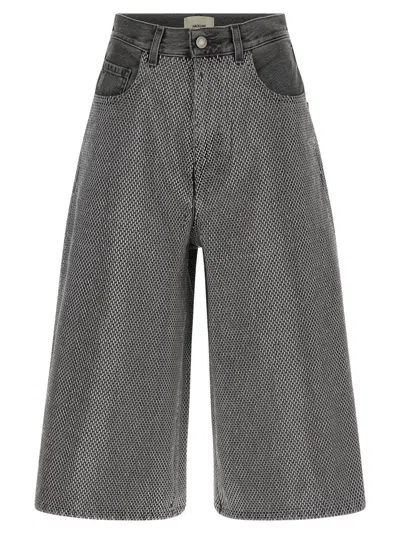 Haikure Bermuda Shorts With Pockets And Belt Loops In Gray