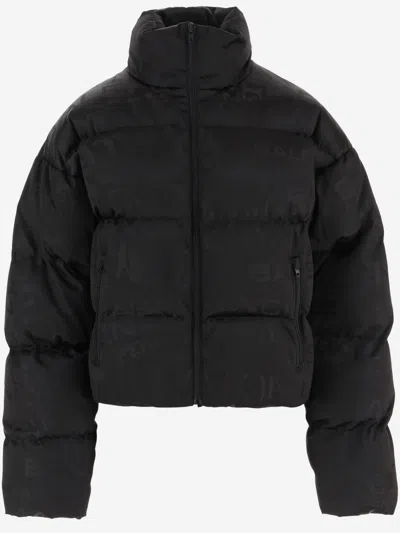 Balenciaga Black Quilted Logo Jacket In Black