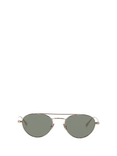 Saint Laurent Silver-silver-grey Metal Sunglasses In Green