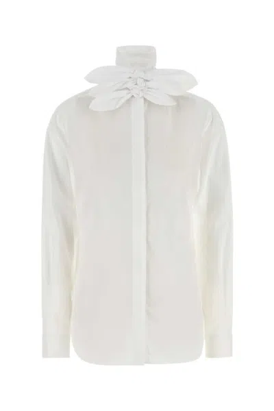 Moschino Cotton Poplin Jacquard Shirt In White