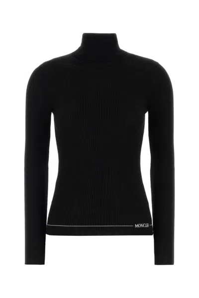 Moncler Sweater With A Turtleneck In Wool In Black