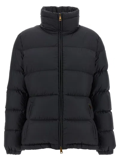Moncler Puffer Jacket With High Collar And Cuffs In Black