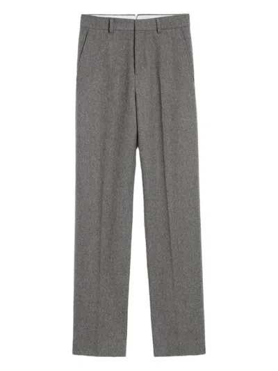 Ami Alexandre Mattiussi Tailored Wool Trousers Featuring Pleated Front In Gray