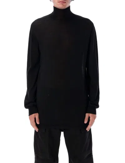 Rick Owens Black Concordians Oversized Turtle Sweater In Blue