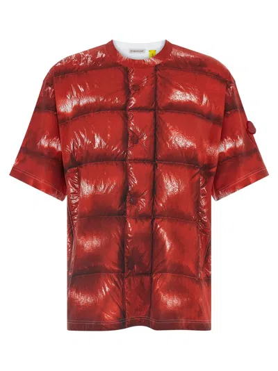 Moncler Xasap Rocky Logo-patch T-shirt In Red
