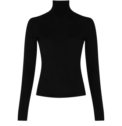 Max Mara Cashmere Yarn Turtleneck Sweater In Black