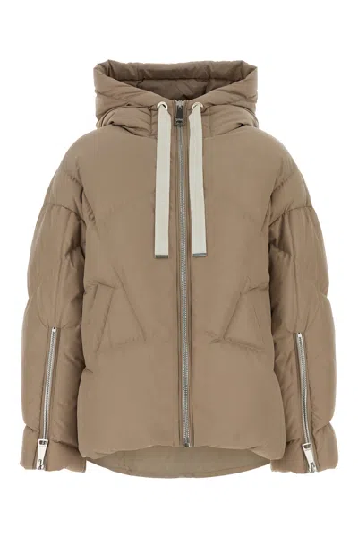Khrisjoy Women Sand Polyester Blend Milano Down Jacket In Brown
