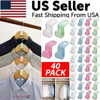 Proxxi 40 Pcs Clothes Hanger Connector Hooks Closet Hangers Organizer Space Saving Clip In Multi