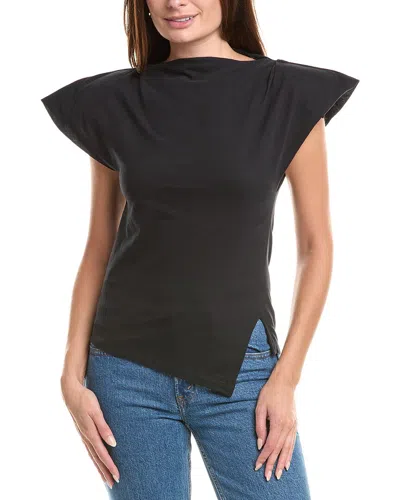 Isabel Marant Sebani Asymmetric Cotton-jersey T-shirt In Black