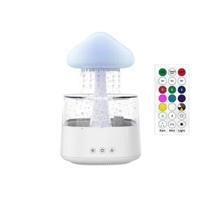 Proxxi Relax Cloud Rain Diffuser: Ultrasonic Aromatherapy Humidifier With Colorful Lamp In White