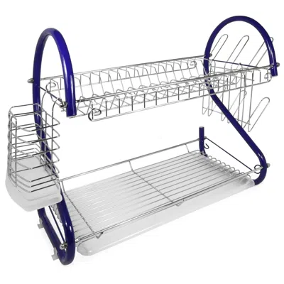 Proxxi Better Chef 22" 2-level Colored-chrome-plated S-shaped Dish Rack In Silver
