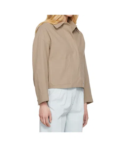 Apc Beige Bianca Jacket In Brown