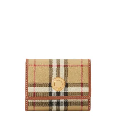 Burberry Book Wallet In Faux Leather In Brown