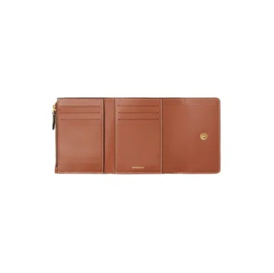 Burberry Book Wallet In Faux Leather In Brown