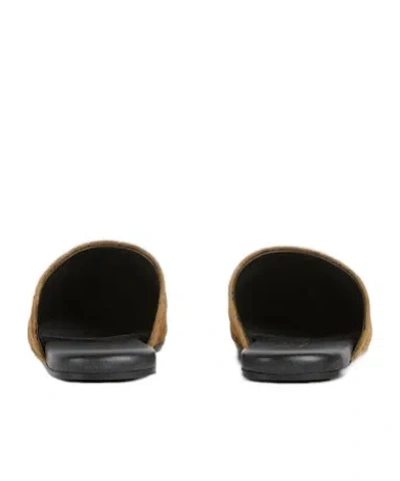 Gucci Women Brown Mule With Horsebit On The Front And All-over Gg Motif In Suede Woman In Brown
