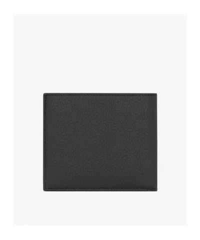 Saint Laurent Smooth Black Calfskin Bifold Wallet In Black