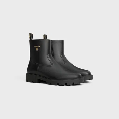 Celine Chunky Sole Round Toe Zipped Boot In Black