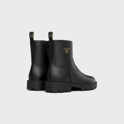 Celine Chunky Sole Round Toe Zipped Boot In Black