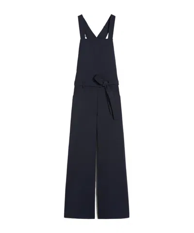 Weekend Max Mara Wool Gabardine Overalls In Black