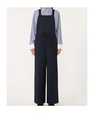 Weekend Max Mara Wool Gabardine Overalls In Black