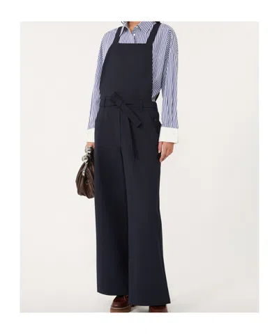 Weekend Max Mara Wool Gabardine Overalls In Black