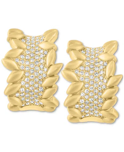 Effy Collection Effy Diamond Pave Vine Inspired Huggie Hoop Earrings (1/2 Ct. T.w.) In 14k Gold In Gold