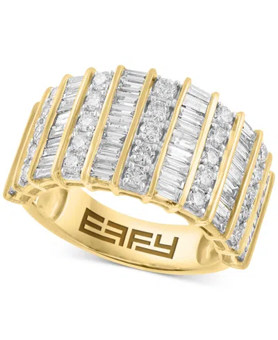 Effy Collection Effy Diamond Round & Baguette Multirow Statement Ring (1-7/8 Ct. T.w.) In 14k Gold In Gold