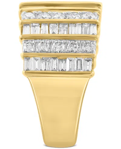 Effy Collection Effy Diamond Round & Baguette Multirow Statement Ring (1-7/8 Ct. T.w.) In 14k Gold In Gold