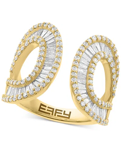Effy Collection Effy Diamond Round & Baguette Looped Cuff Ring (1-5/8 Ct. T.w.) In 14k Gold In Gold