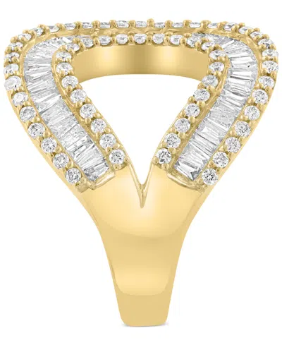 Effy Collection Effy Diamond Round & Baguette Looped Cuff Ring (1-5/8 Ct. T.w.) In 14k Gold In Gold