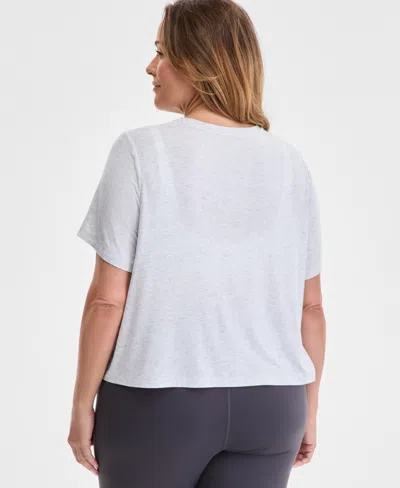 Id Ideology Plus Size Crewneck Short-sleeve T-shirt, Exclusively At Macy's In Silver